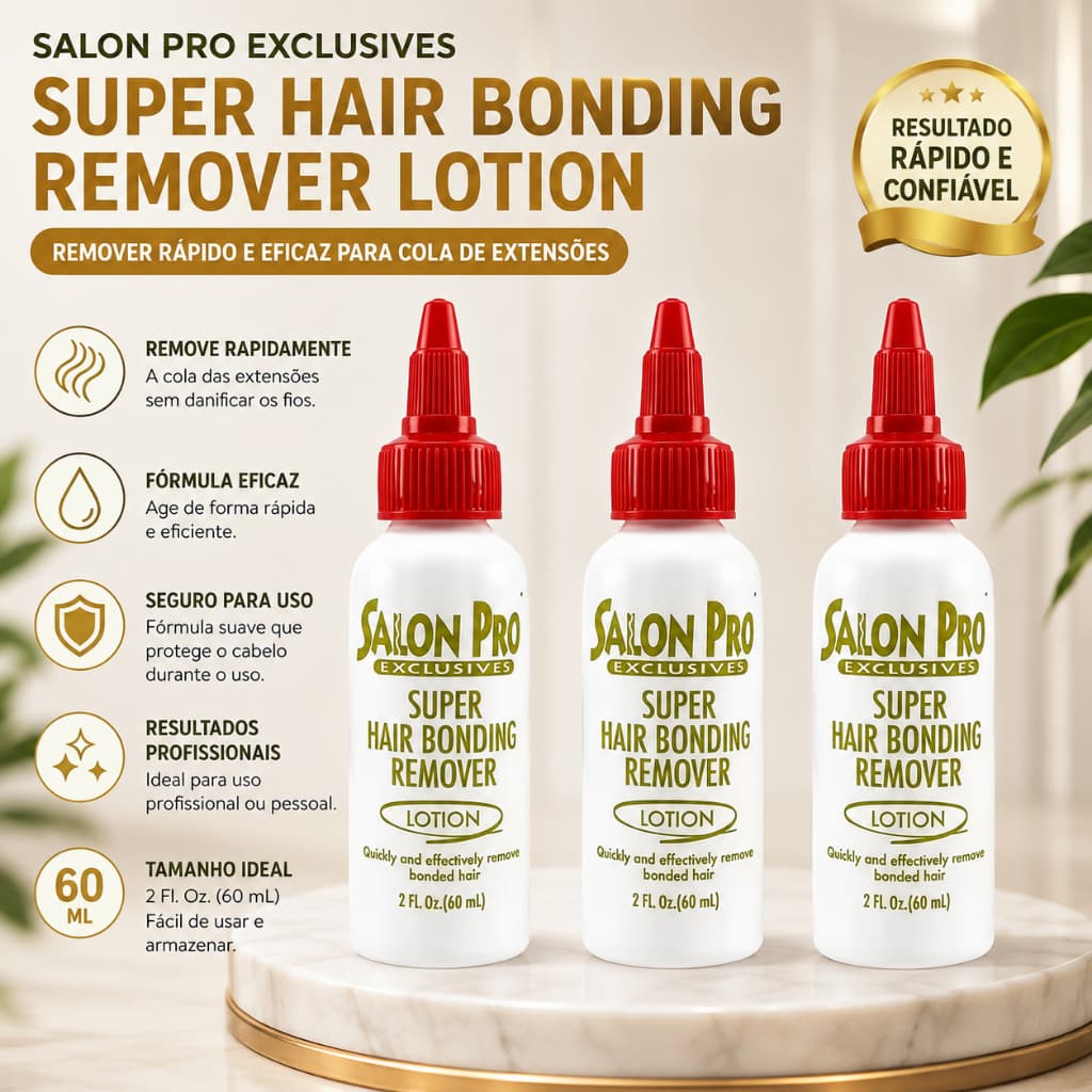 Loção Removedor Salon Pro 60ml - Remove Cola Rapidamente para Cílios e Cabelo