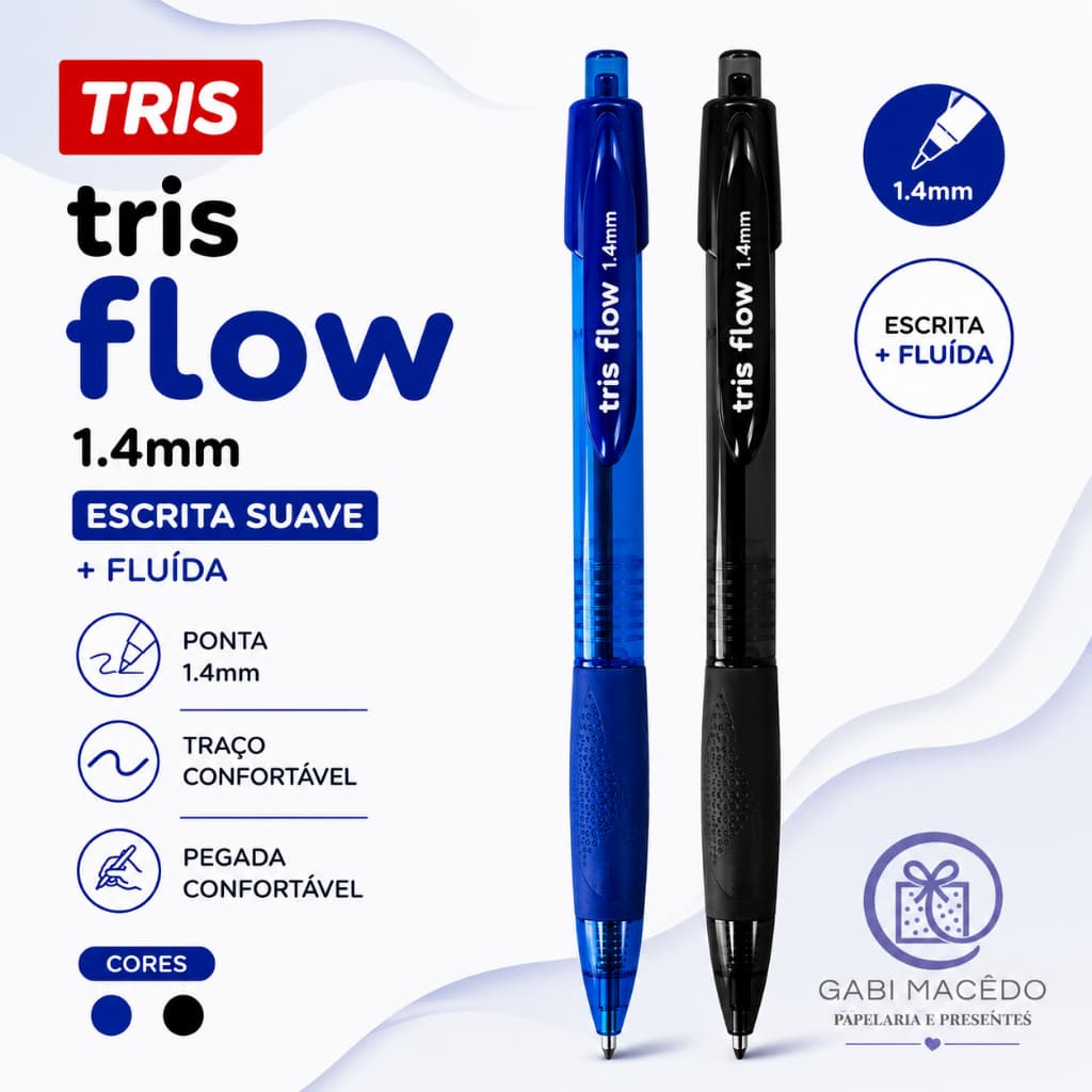 Caneta Esferográfica Flow – 1.4mm – Tris