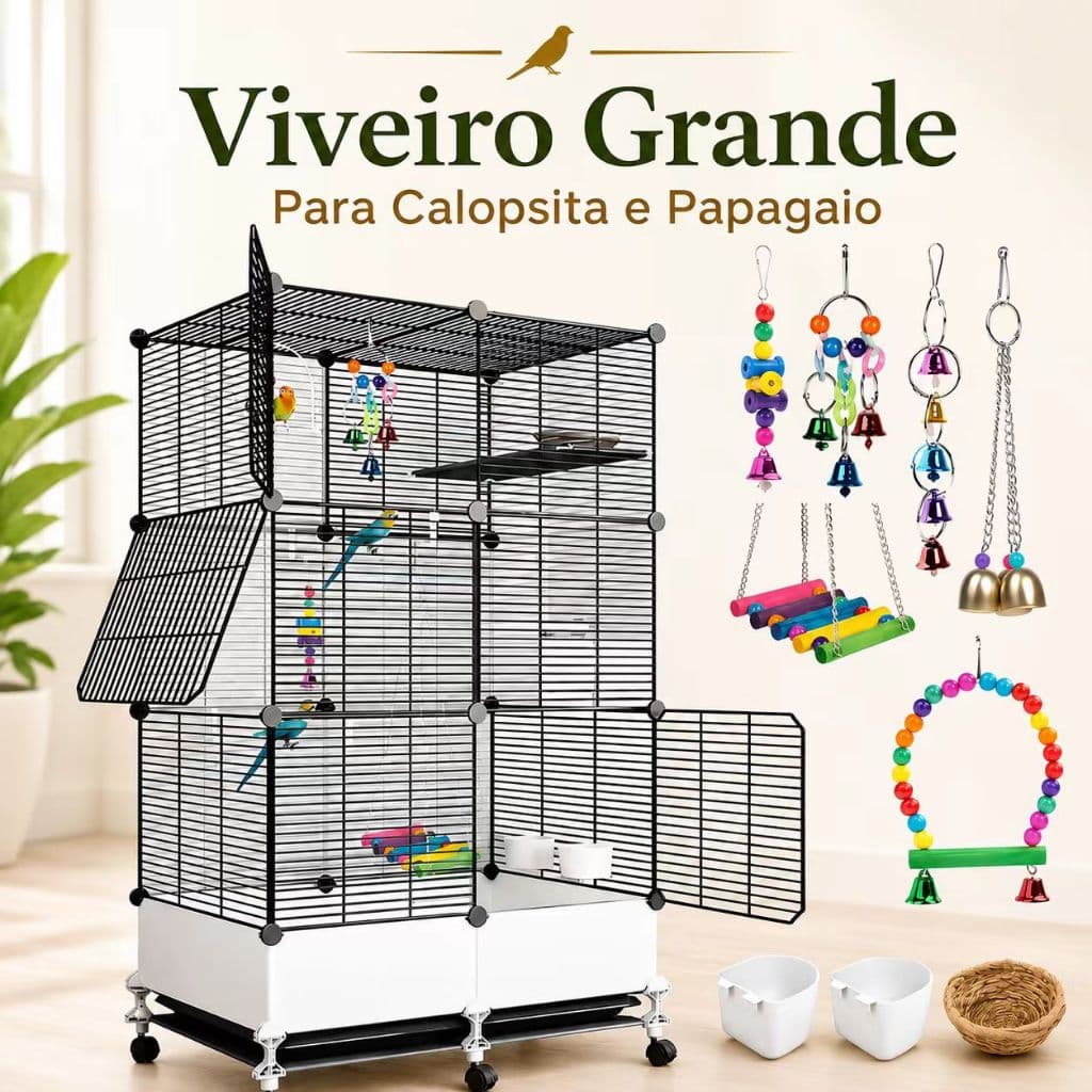 Viveiro Grande Para Calopsita Papagaio Ringneck Aves Luxo