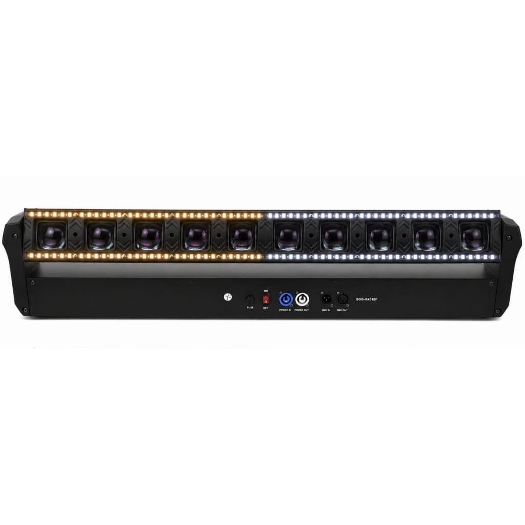 Ribalta Led Moving Beam 10 Leds 40w Rgbw Com Borda Fita LED Branco Quente e Frio Dmx Festa DJ Bivolt