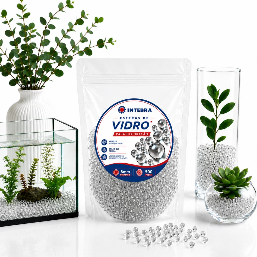 Esfera de Vidro 8mm para Decoração - 500 unidades