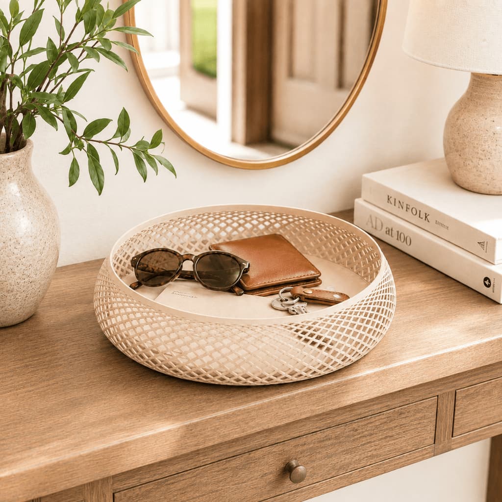 Porta Objetos Cesto Organizador de Mesa Luxuosa Moderna para Chaves Carteira Treco Decorativa