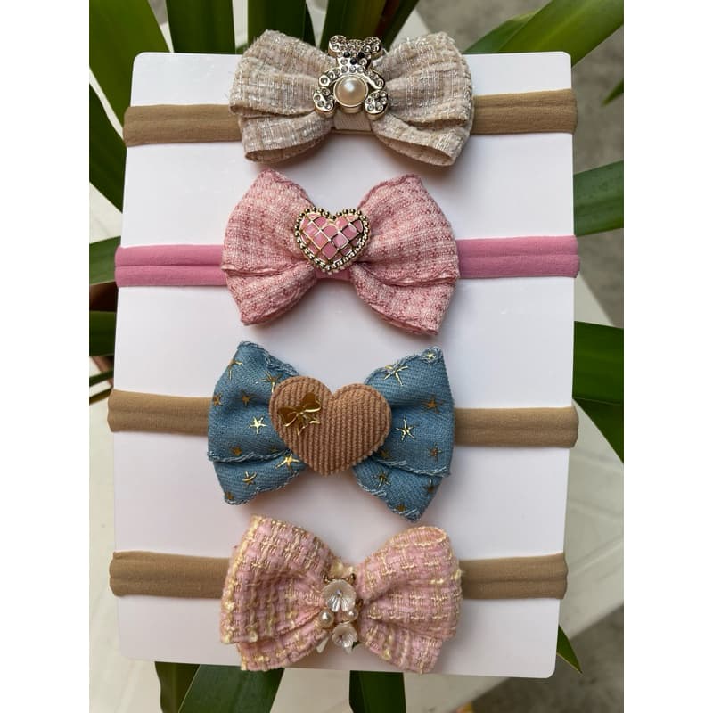 Kit 4 faixinhas para bebês | Faixinha de cabelo para meninas | Faixa para bebê
