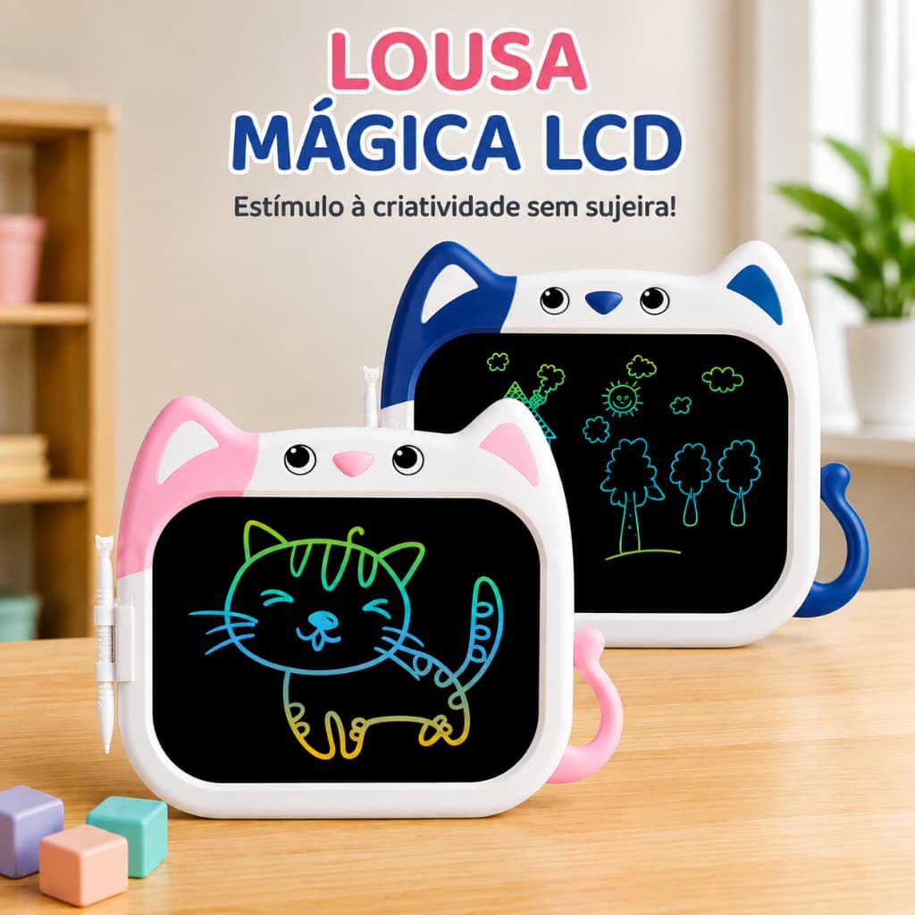 Kit Lousa Magica Tablet Brinquedo Infantil desenho colorida menina e menino educativo criança escrever