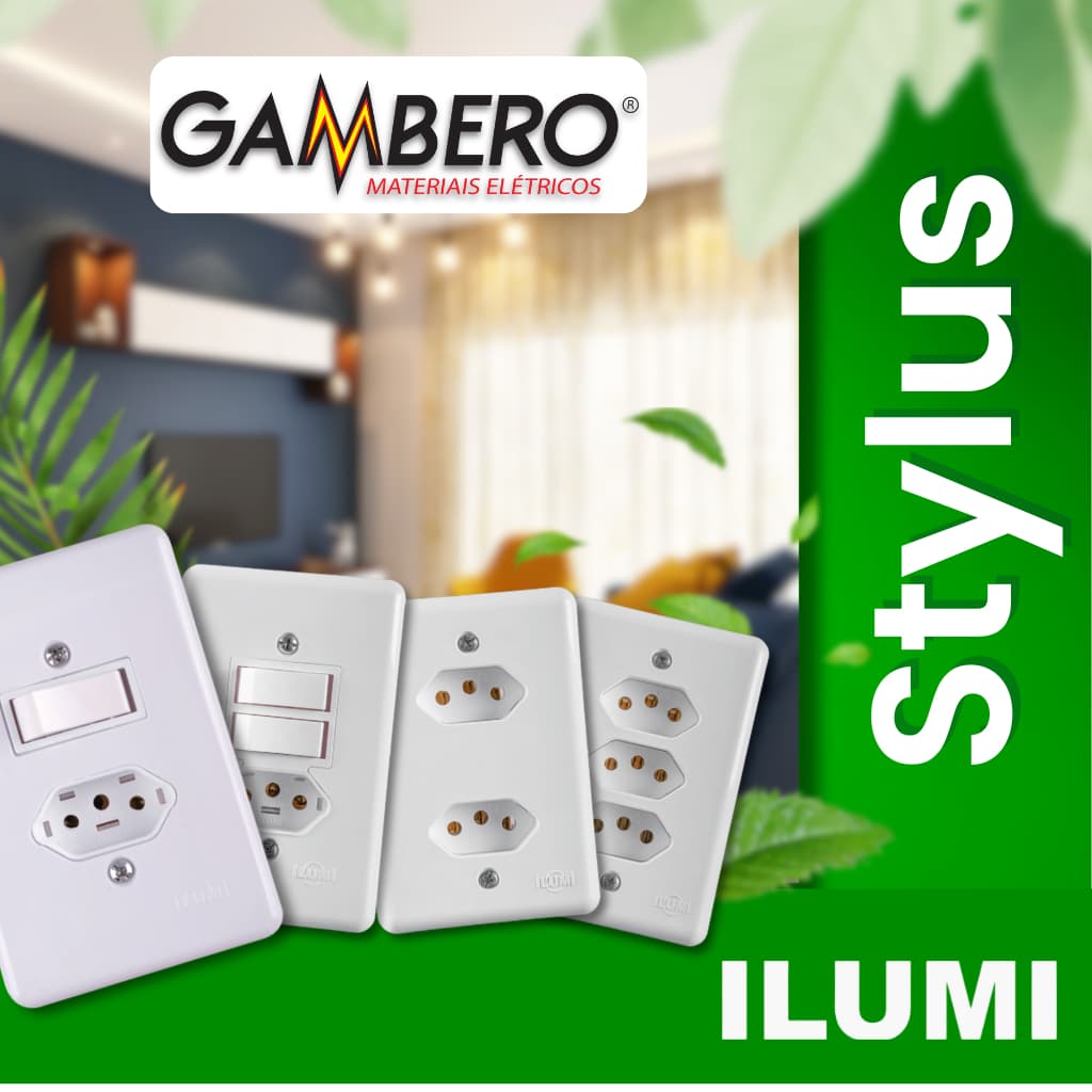Tomadas e Interruptores Stylus Ilumi Placa 4x2 Selecione O Modelo