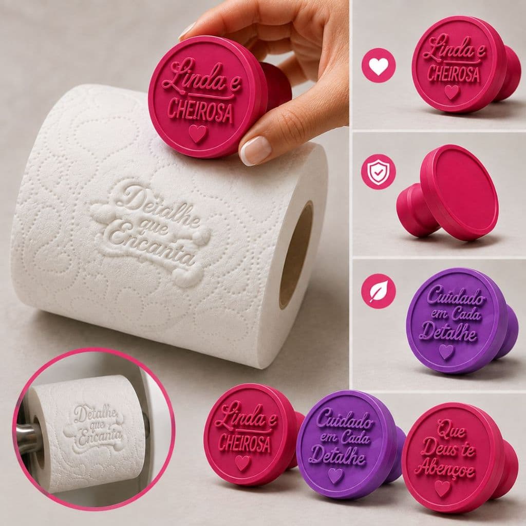 Carimbo Personalizado para Papel Higiênico Decoração de Banheiro Presente Criativo