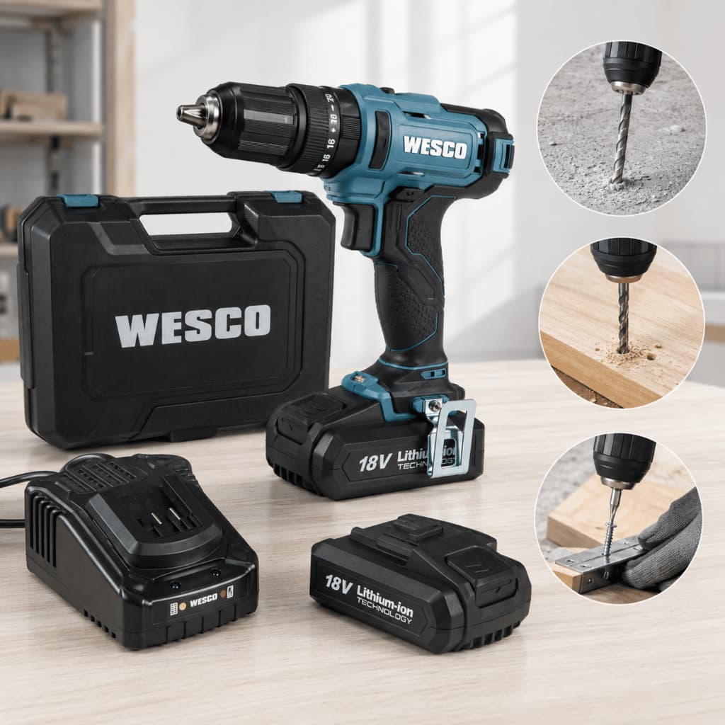 Furadeira e pafausadeira de impacto a bateria 18v ws2390k2 Wesco