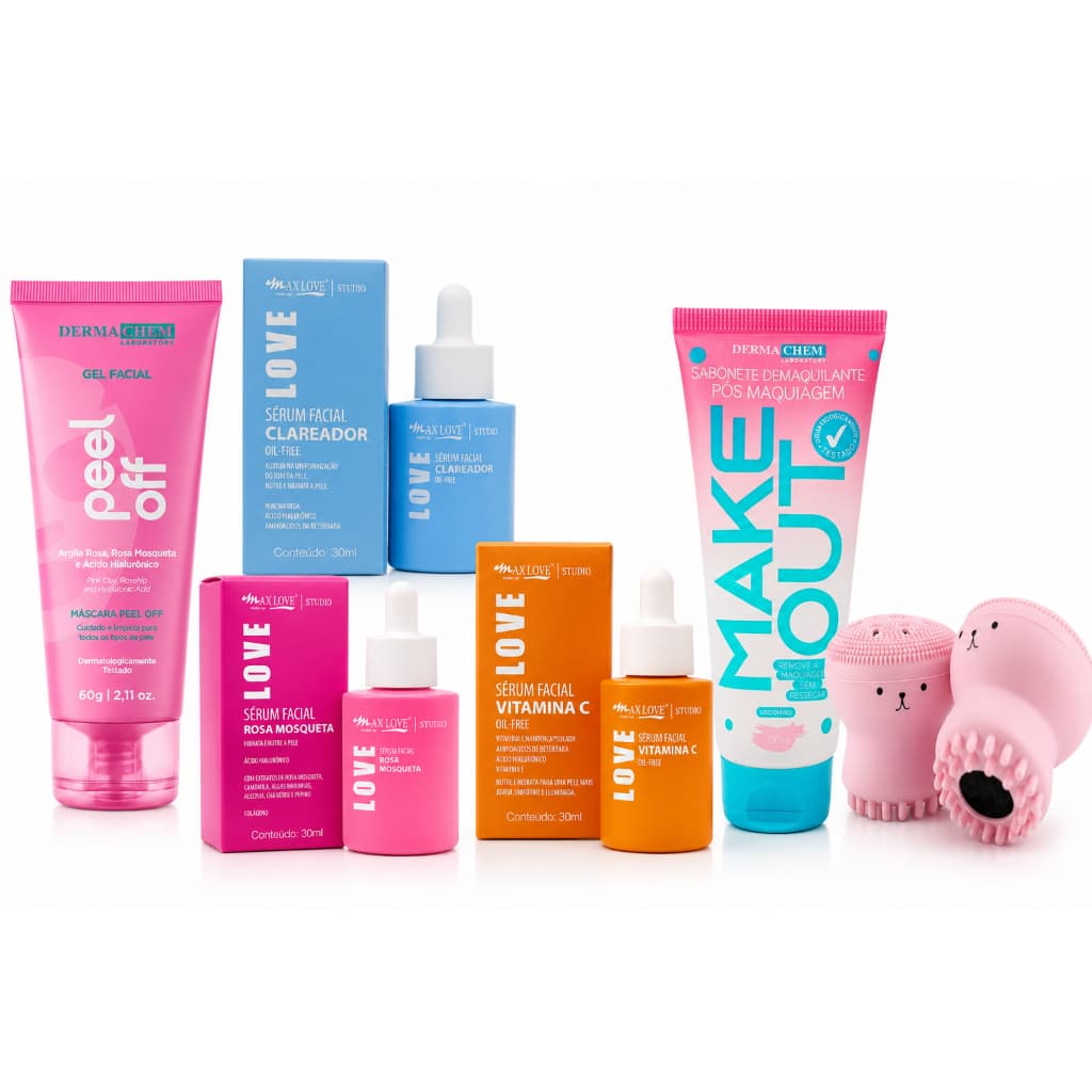 Kit Rotina Skincare Dia e Noite Completo Sabonete + Sérum Vitamina C + Niacinamida + Protetor Solar Anti-Manchas