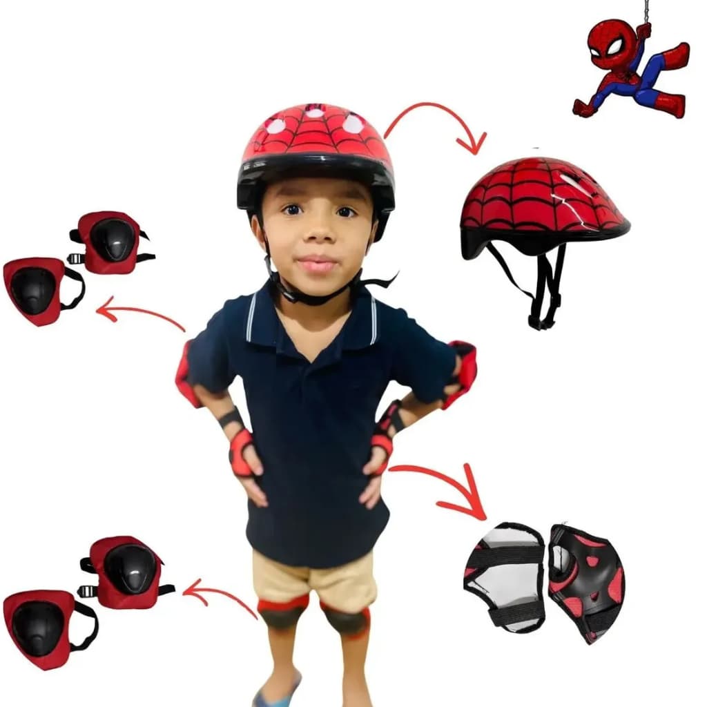 Capacete Infantil Rad7 C/ Kit De Segurança Bike Spider