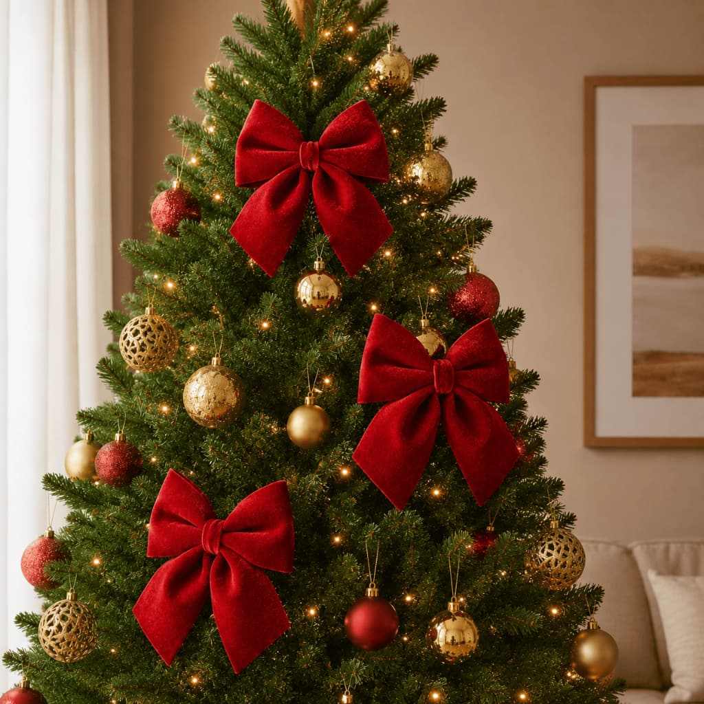 Kit 3 Laços de Natal Grandes Enfeite Para Árvore Decoração  Natalina 20x24cm