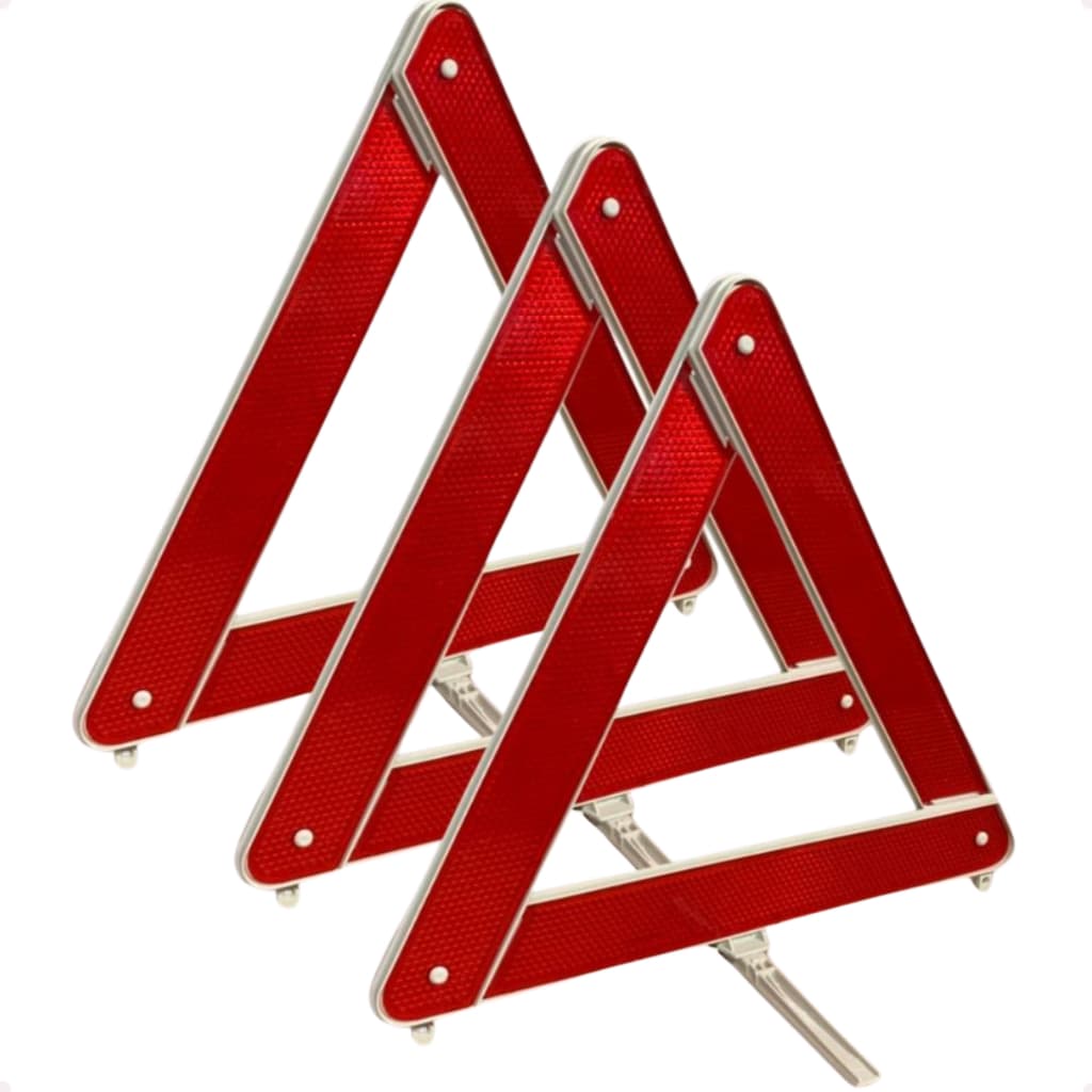 Kit 3 Triângulos Sinalização Segurança Automotivo Universal