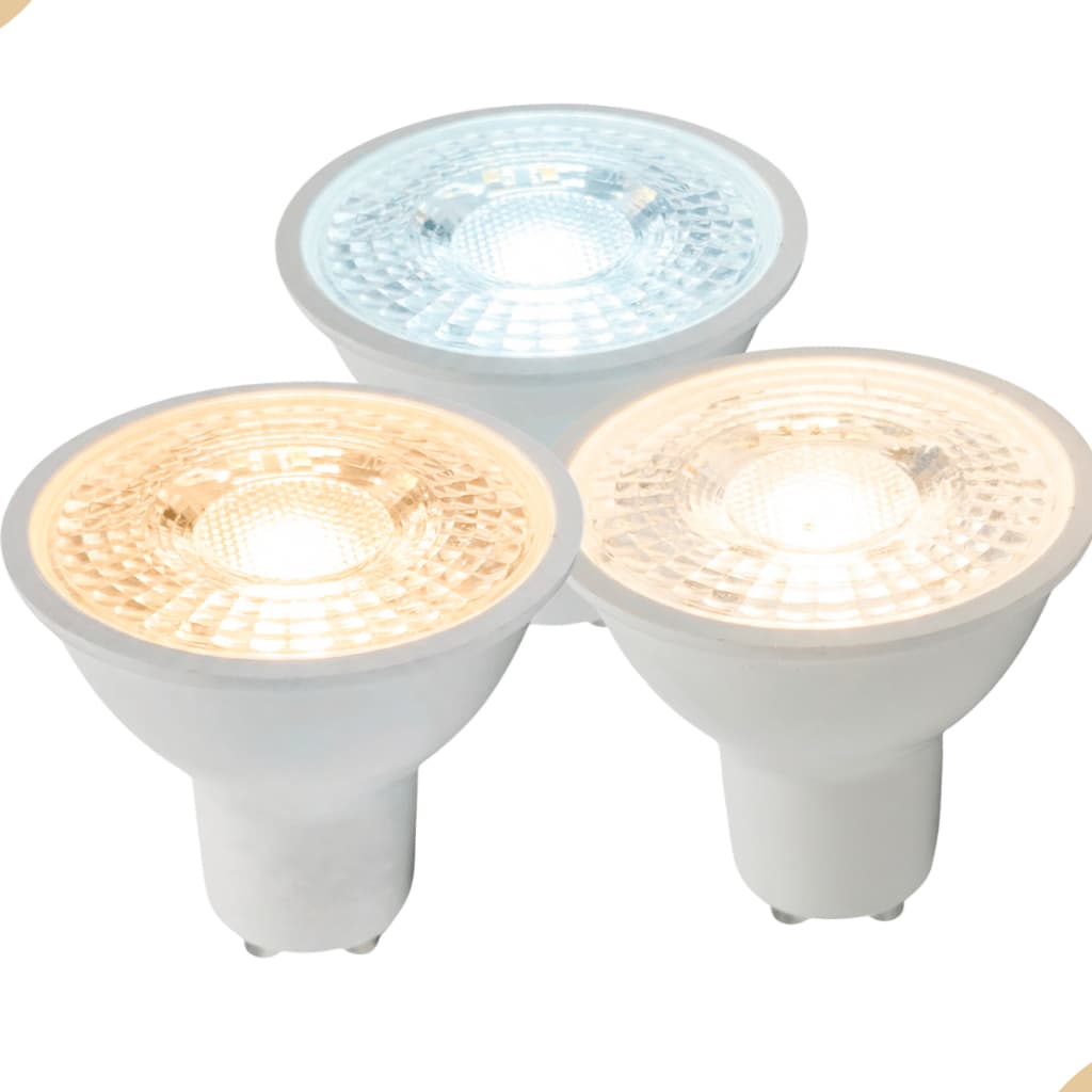 Kit 1, 2, 5 Lâmpada LED Dicróica GU10 MR16 4,8W Bivolt para Spot e Trilho Branco Quente Neutro Frio Econômica