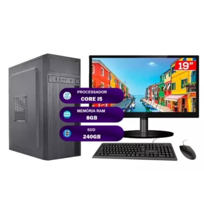 Computador Completo I5 3470 - 8GB - 240GB - Monitor "19"