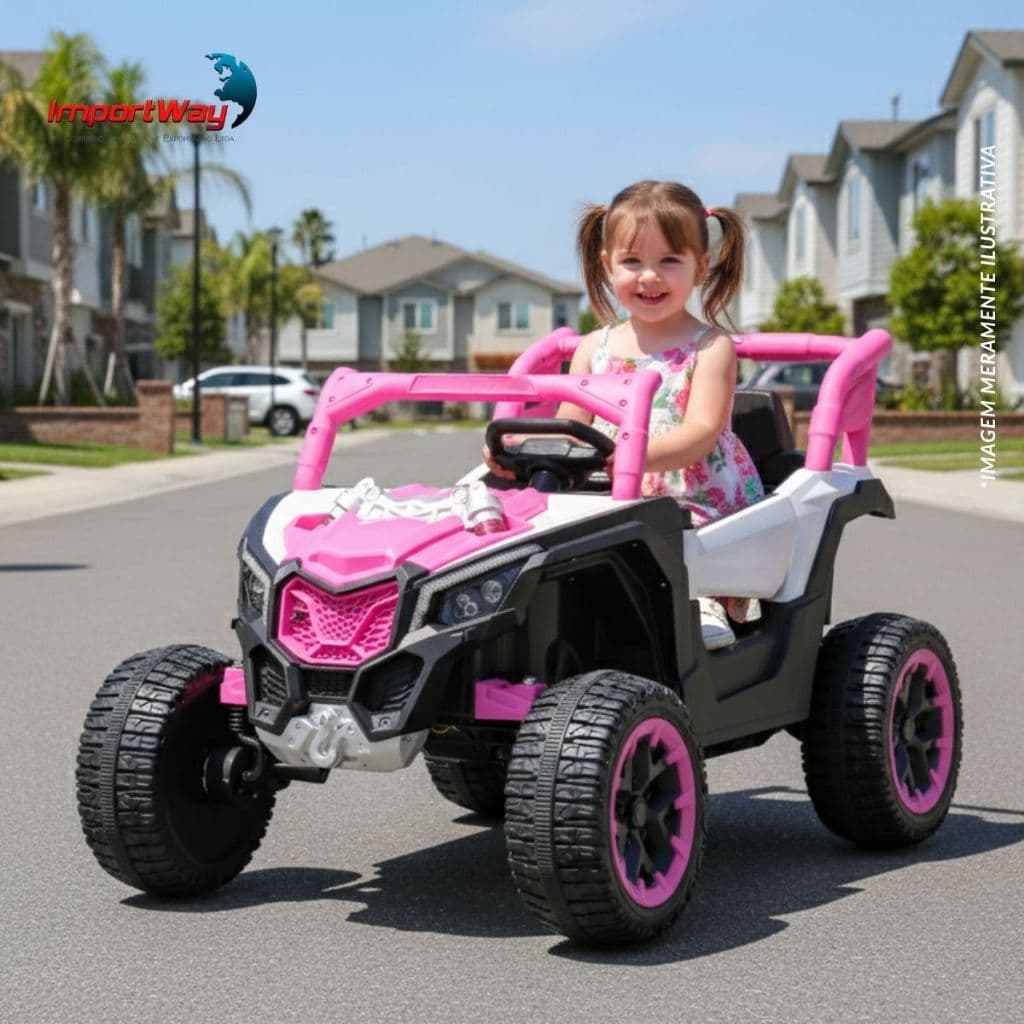 Mini Quadriciclo Elétrico Infantil 12v Rosa Com Luz E Musica