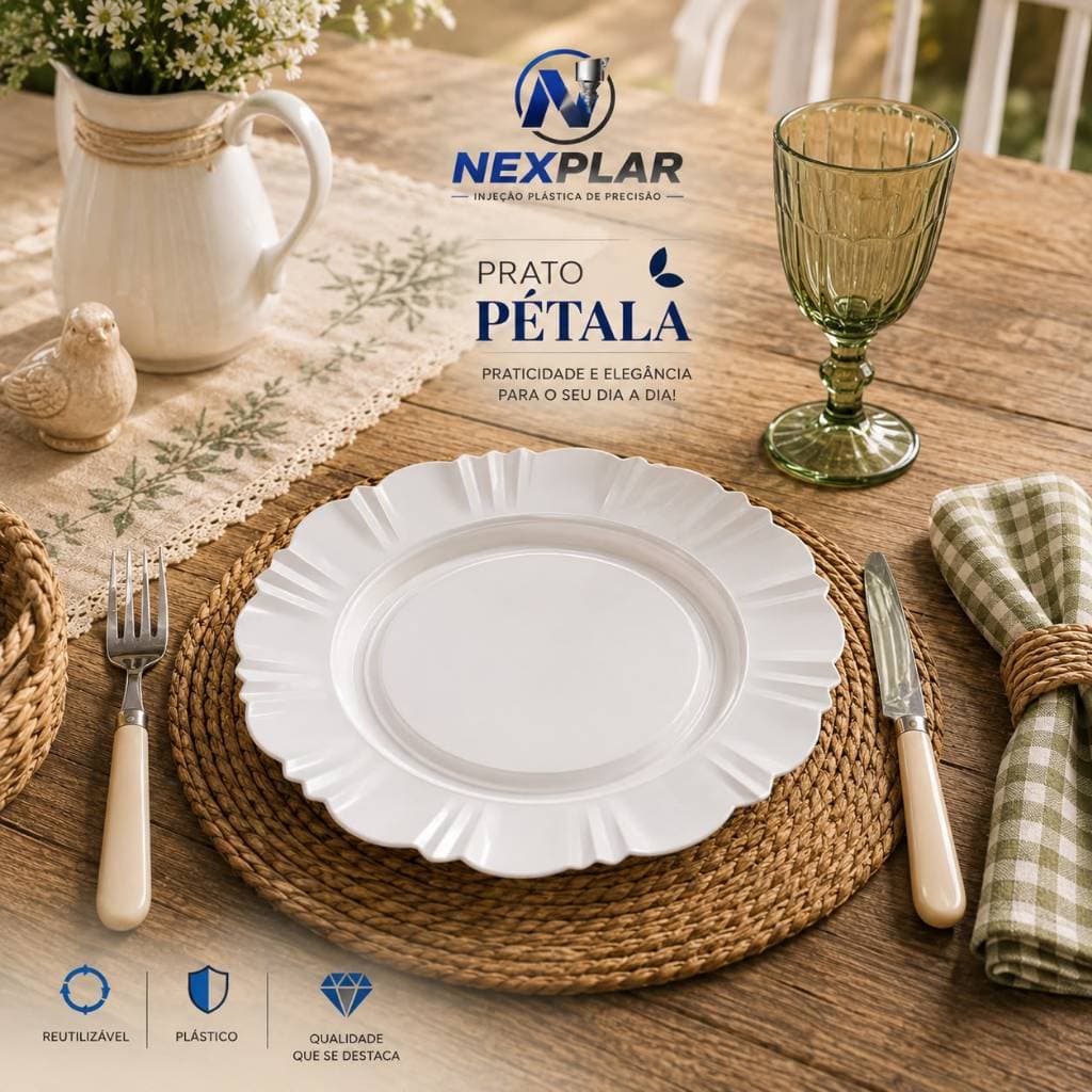 PRATO PLÁSTICO BRANCO REUTILIZÁVEL FUNDO REDONDO PARA BUFFET FESTAS ALMOÇO CHURRASCO LANCHES RESISTENTE ADULTO INFANTIL