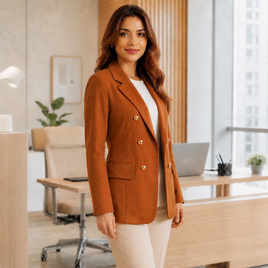 Blazer Feminino com Corte Alfaiataria Elegante Especificação