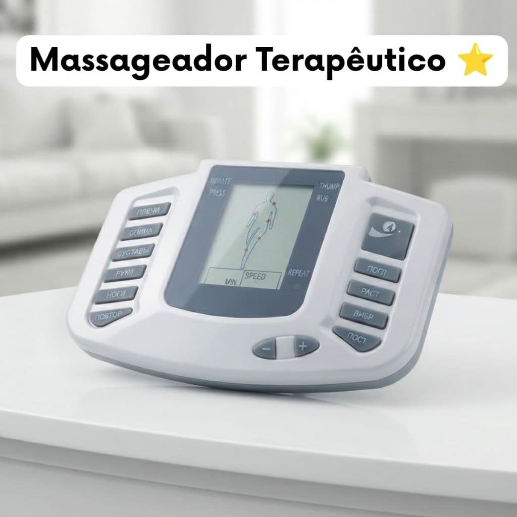 Massageador Elétrico Eletroestimulador Aparelho de Choque para Relaxamento Muscular Alívio da Dor Reabilitação Bem-estar