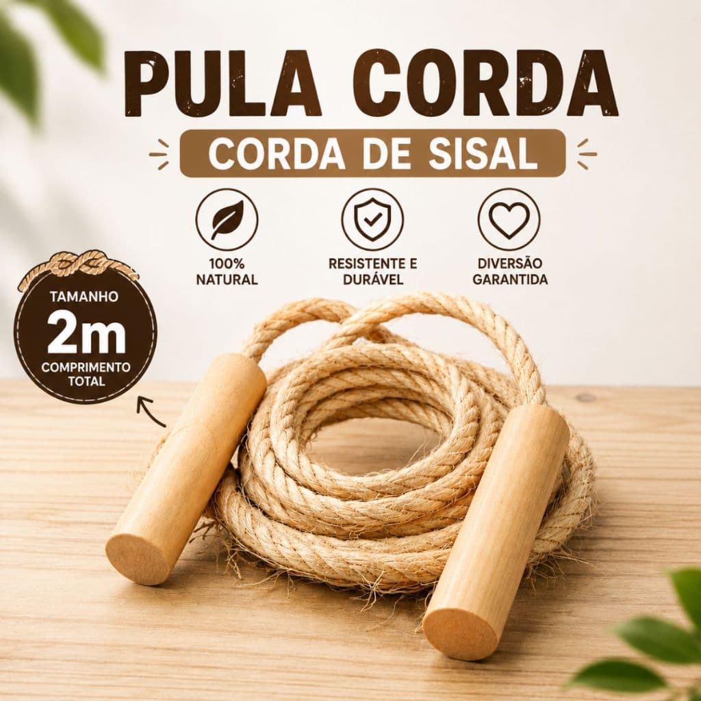 5 a 25 Pula Corda 2,0m Sisal Infantil Dia das Crianças Festa São João Aniversário Natal Prendas