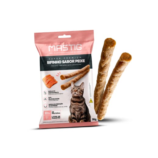 Bifinho Gatos - Peixe 30g - Mastig Petisco para Gatos Sabor Peixe Bifinho