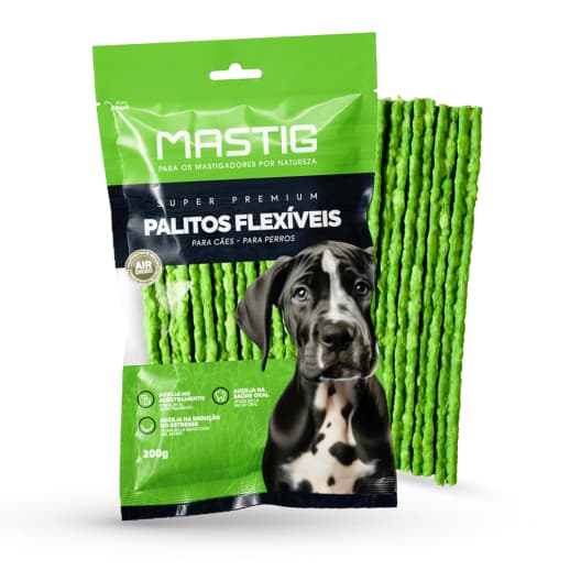 Palito Flex Menta 200g Mastig Petisco Mastigável para Cães