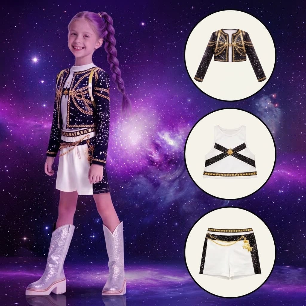 Fantasia Infantil Cosplay KPOP Rumi Zoey Filme Moda Cosplay Traje