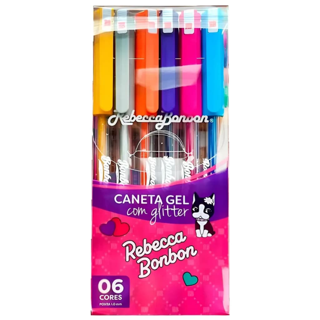 Kit Caneta Gel Com Glitter Rebecca Bonbon Com 6 SkyPaper Kit Caneta Gel Com Glitter Rebecca Bonbon Com 6 SkyPaper Kit Ca