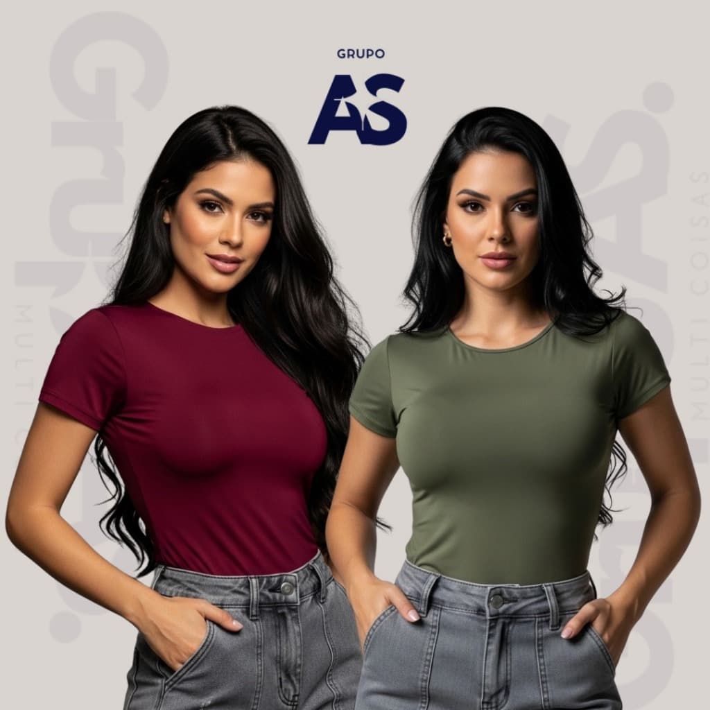 KIT 2 BLUSINHA T-SHIRT FEMININA MODERNA DIA A DIA