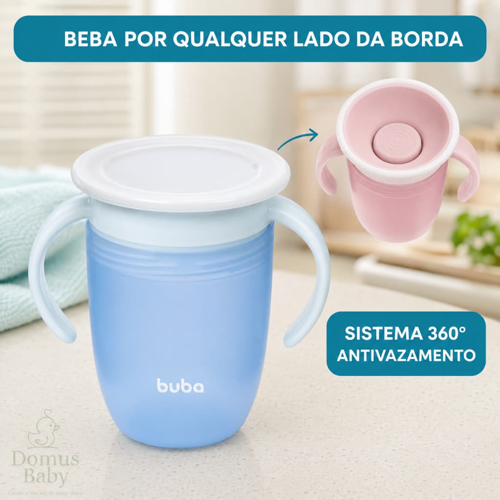 Copo Infantil de Treinamento 360º Buba com Alça Antivazamento