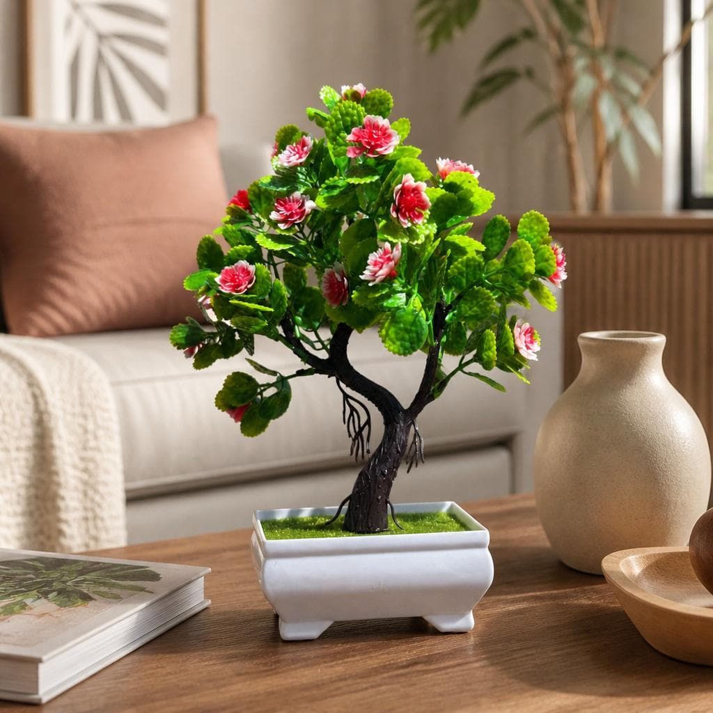 Planta Artificial Bonsai Realista Decoração Enfeite Mini árvore Com Vaso