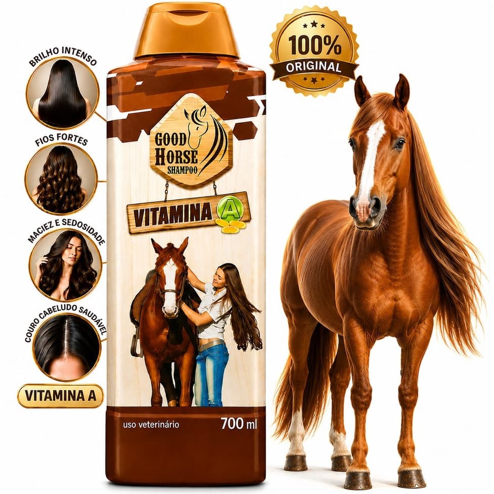Shampoo Good Horse 700ml Brilho Fortalecimento e Crescimento Profissional - Envio Imediato -