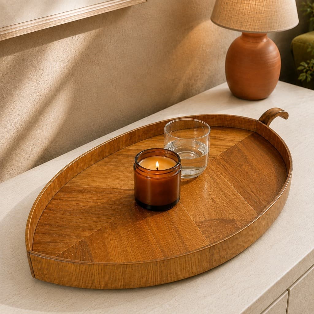 Bandeja Orgânica Decorativa Grande 60cm para Lavabo Penteadeira Aparador Mesa Centro Sala Quarto Banheiro Porta Perfumes