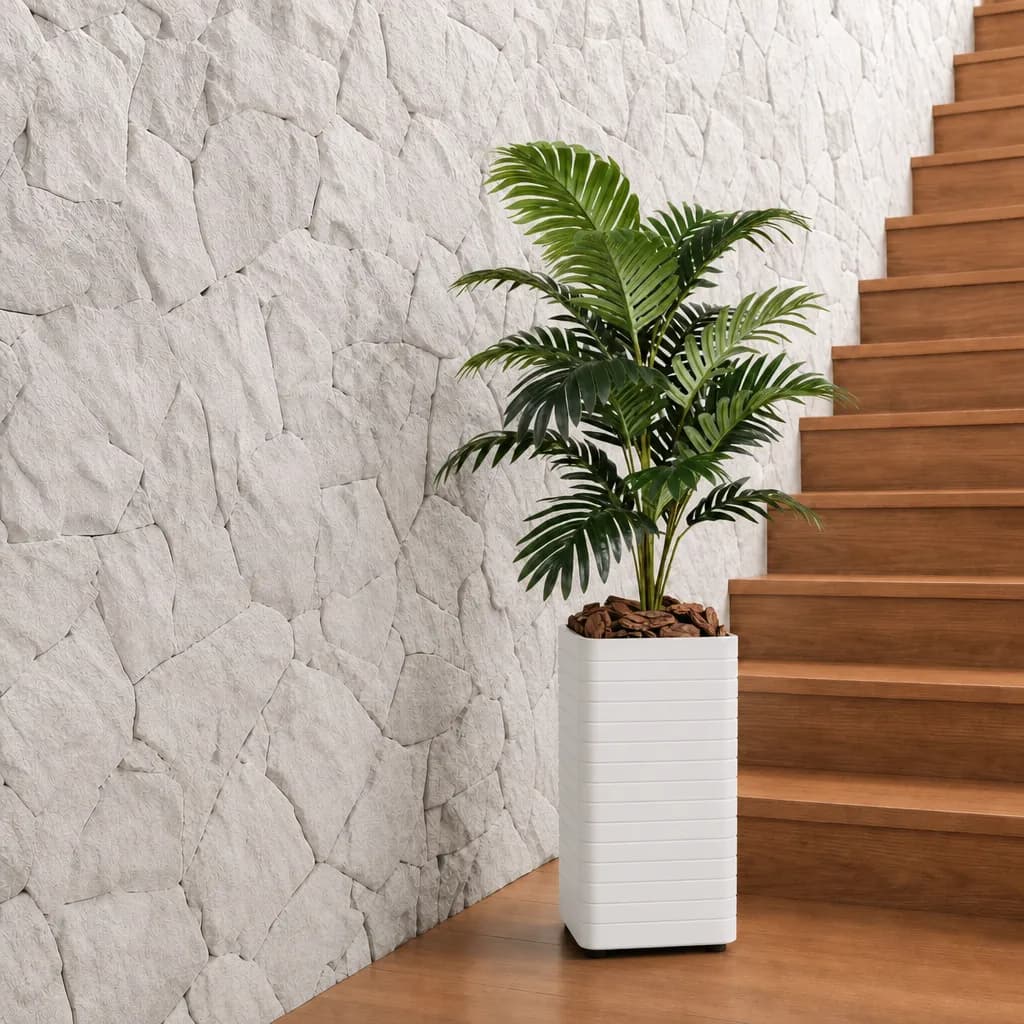 Planta Artificial Decoração Sala Escritório Com Vaso Branco Enfeite Grande Decoração