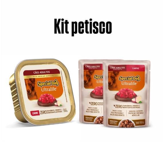 Special Dog Patê e Sachê Para Cachorro Sabor Carne Kit