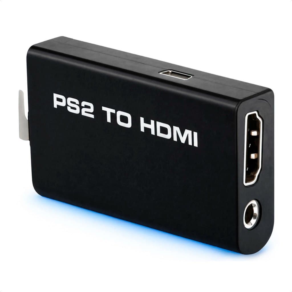 Adaptador Conversor Ps2 To HDMI Full Hd 1080p Para Playstation PS2 PS3 Fat e Slim
