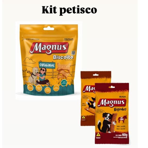 Magnus Biscoito Original e Bifinho Carne e Frango Kit