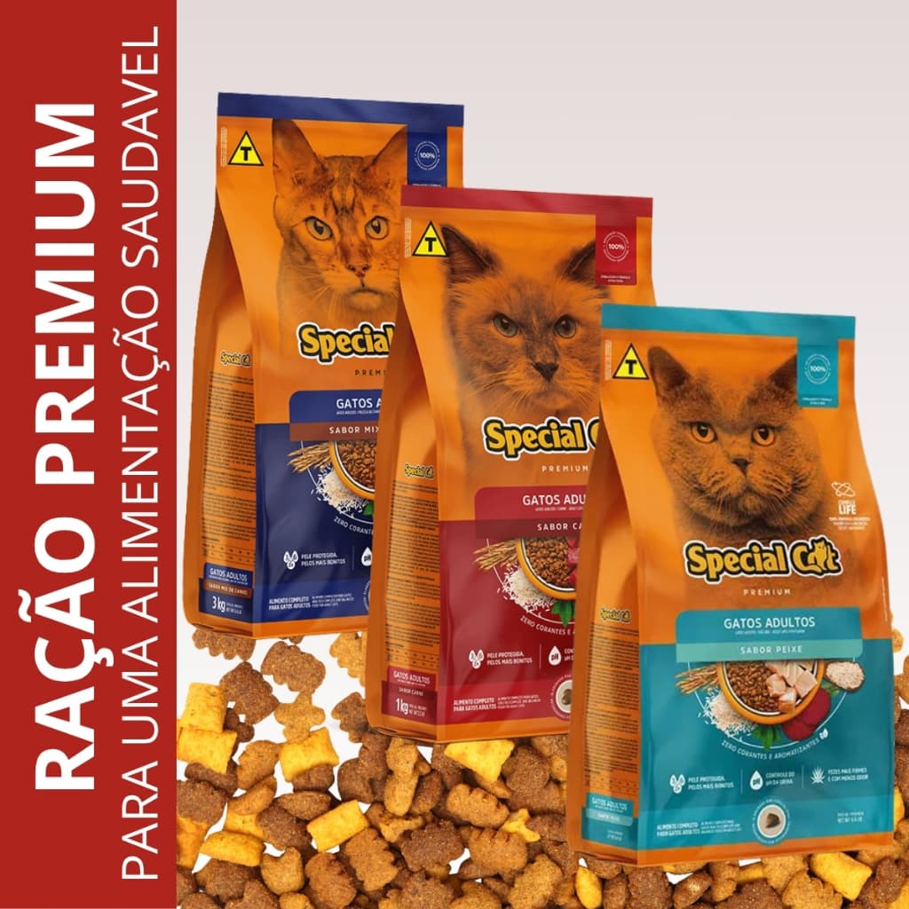 Ração Special Cat Premium Plus Para Gatos Adultos 10kg Sabores