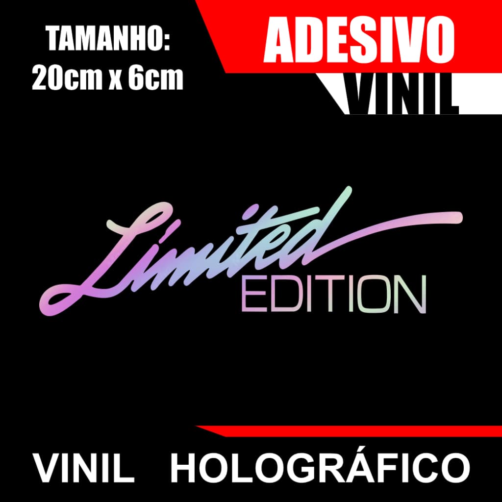 Adesivo limited edition holográfico para carro, moto, capacete, bicicleta, bicke, notebook.