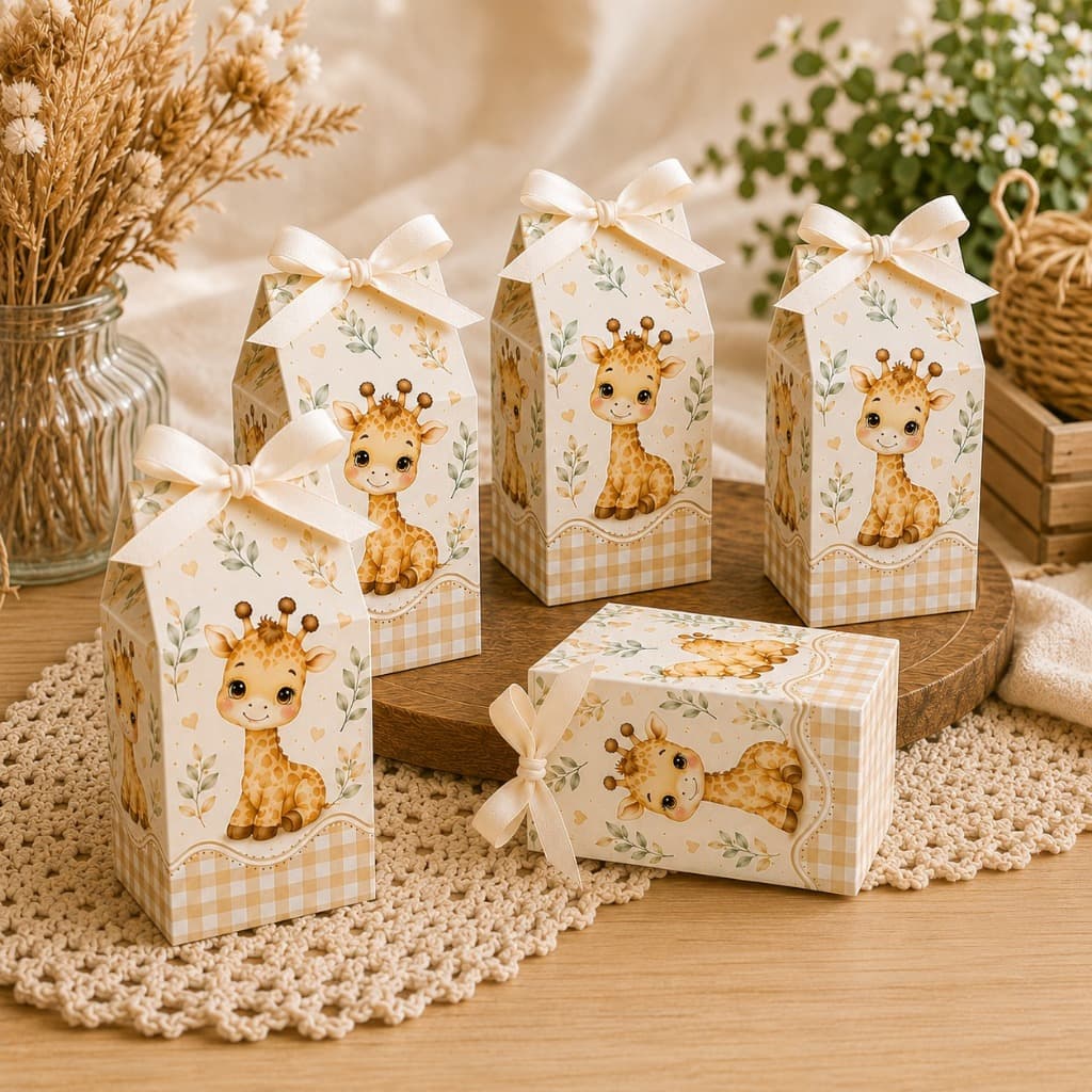 Caixinha Milk Tema Girafa Festa Infantil Lembrança Girafinha Para Festa - Pronta Entrega