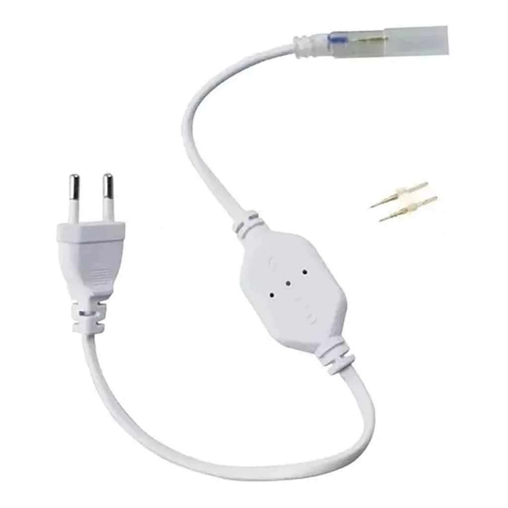 Cabo Conector Rabicho Fonte Fita Led Mangueira Bivolt Tomada Adaptador Tomada Conector Fita Mangueira Neon Led 110V 220V