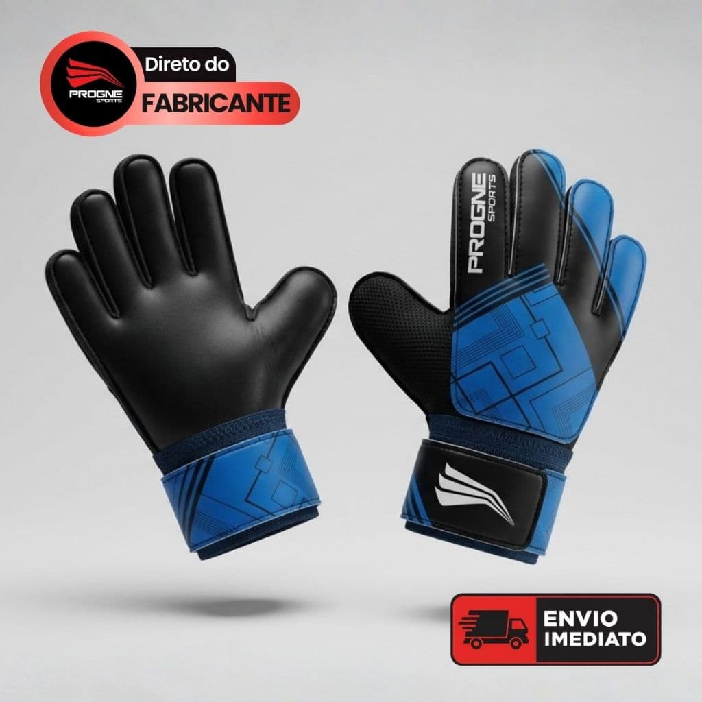 Luva Goleiro Infantil Training Progne Sports - Palma 3mm Grip Control - Futebol Campo Quadra Futsal Society