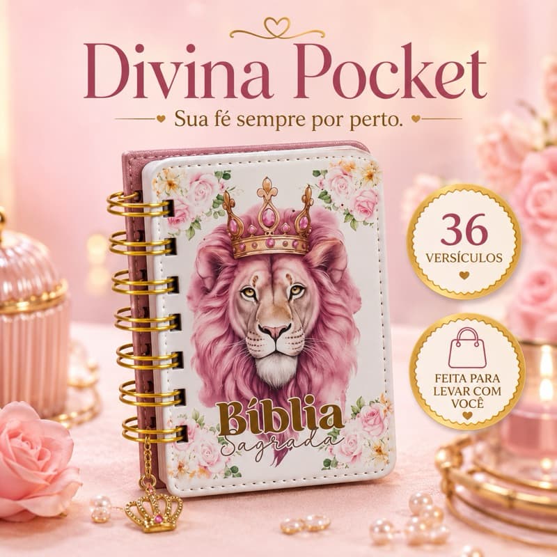 Mini Bíblia Sagrada Feminina Divina Pocket com 36 Versículos | Pequena Bíblia Portátil para Presente Cristão