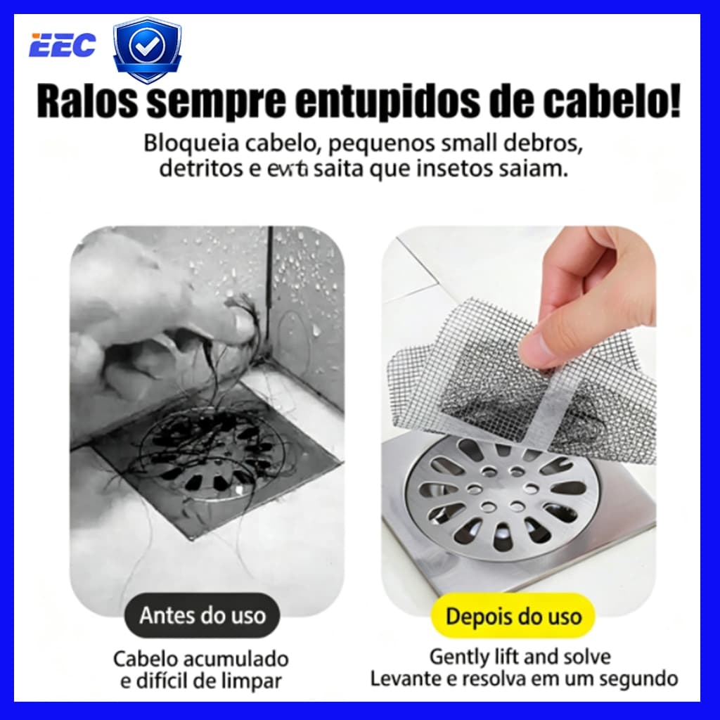 Kit 10 - 30 Drain Protector Stickers Disposable Screen Anti-Clogging and Anti-Insect For Home Easy and Practical