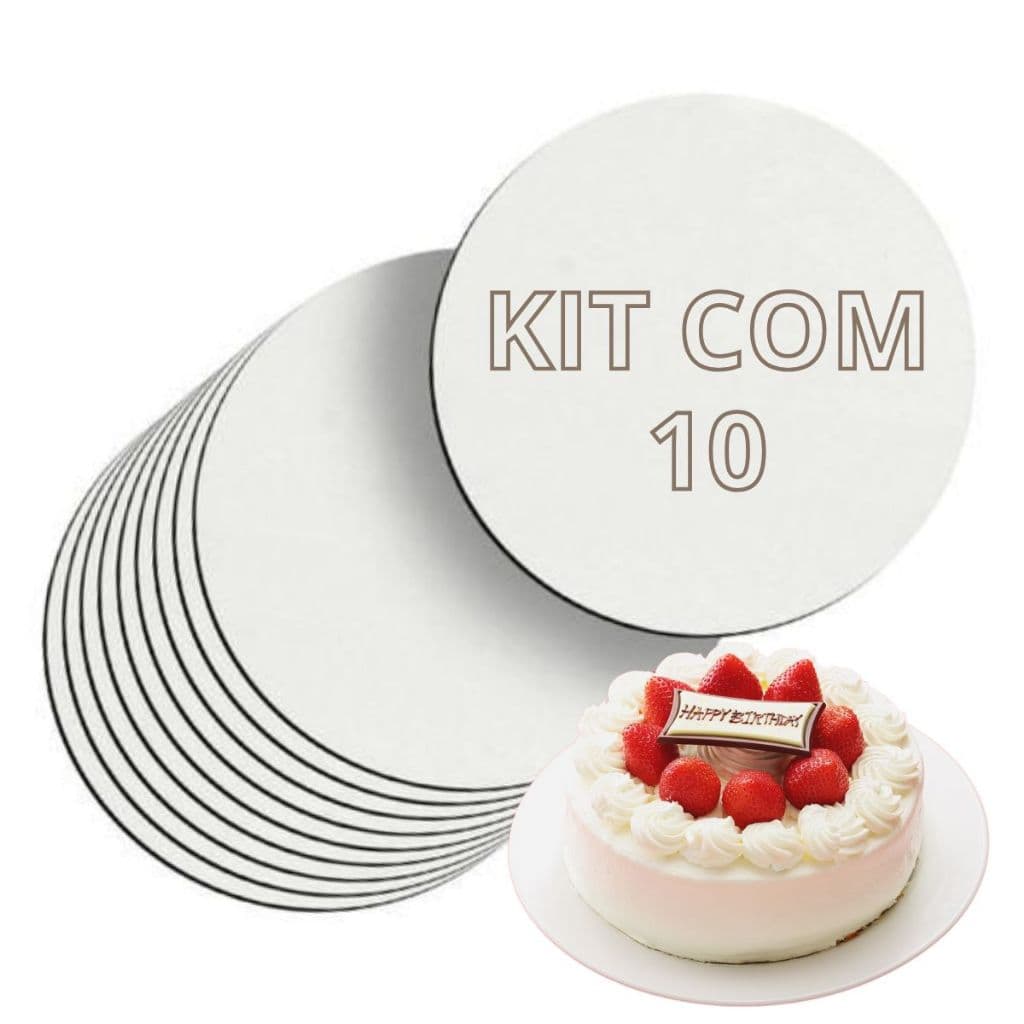 10 Cake Board 15cm Base Para Bolo de MDF Redondo Resistente