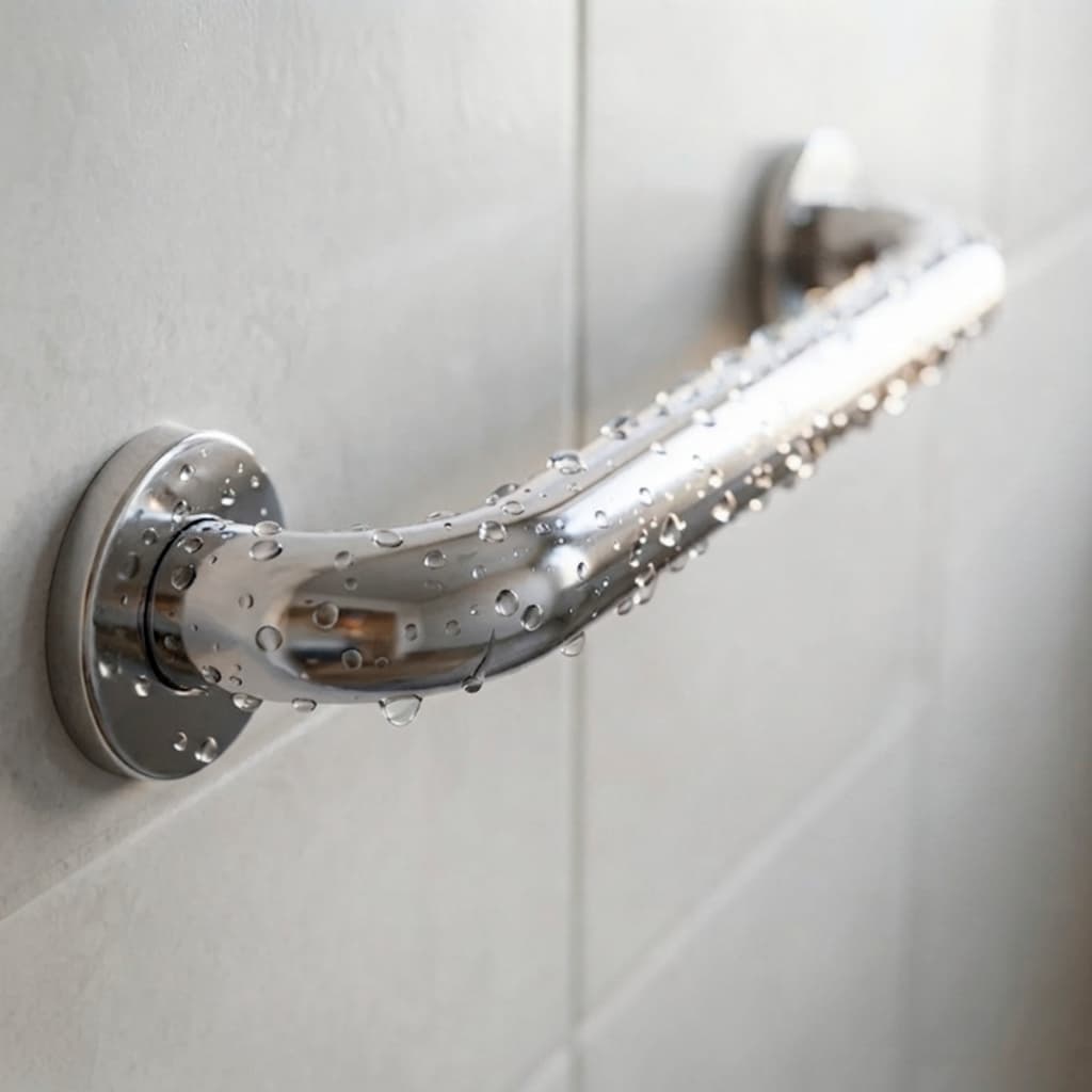 Barra Apoio 40cm Inox Banheiro Box Corredor Alça Suporte Deficiente Idoso Antiqueda Segurança Acessibilidade