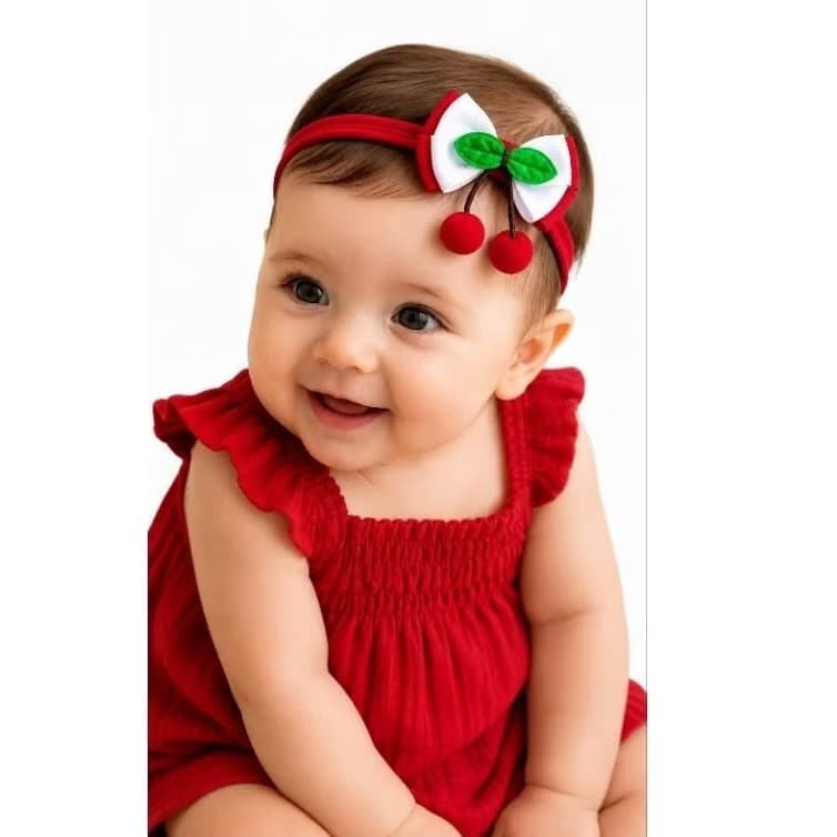 Laço Cereja RN laço Para Recém Nascido Arco Cereja Para Bebe#faixinhabebe
