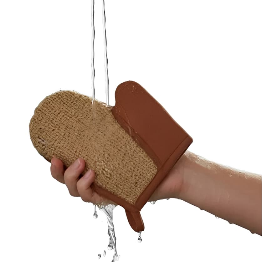 Luva de Banho 2 em 1 Esfoliação Corporal Luffa Natural Algodão Limpeza No Chuveiro Esponja Esfoliante Suave 1 Peça