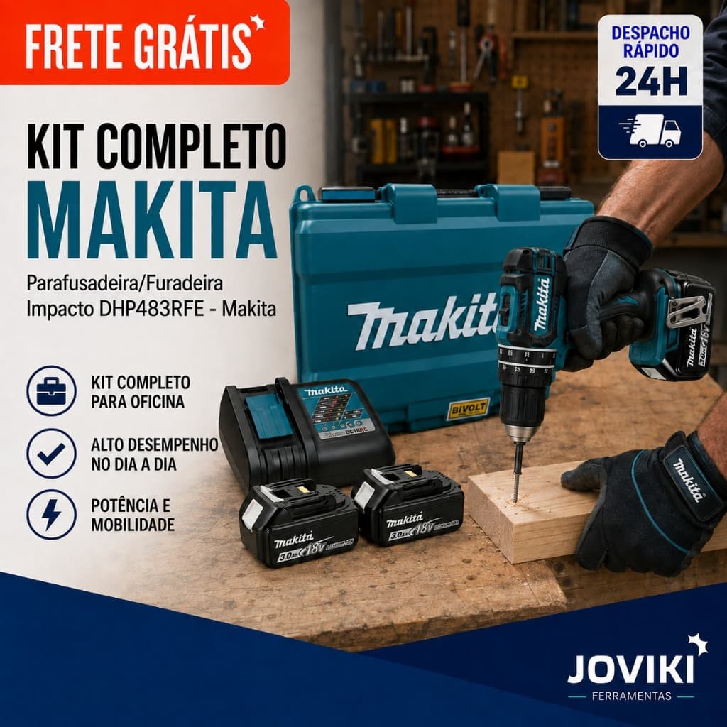 Parafusadeira/Furadeira Impacto DHP483RFE - Makita