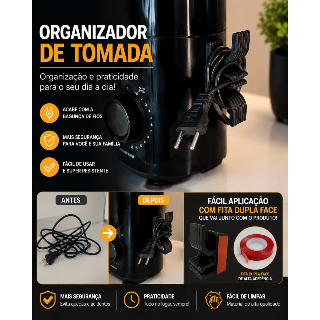 Organizador de Cabos Pro Enrolador de Cabos Multiuso Organizador Fixa Cabos Suporte Organizador de Fios Organizador de T