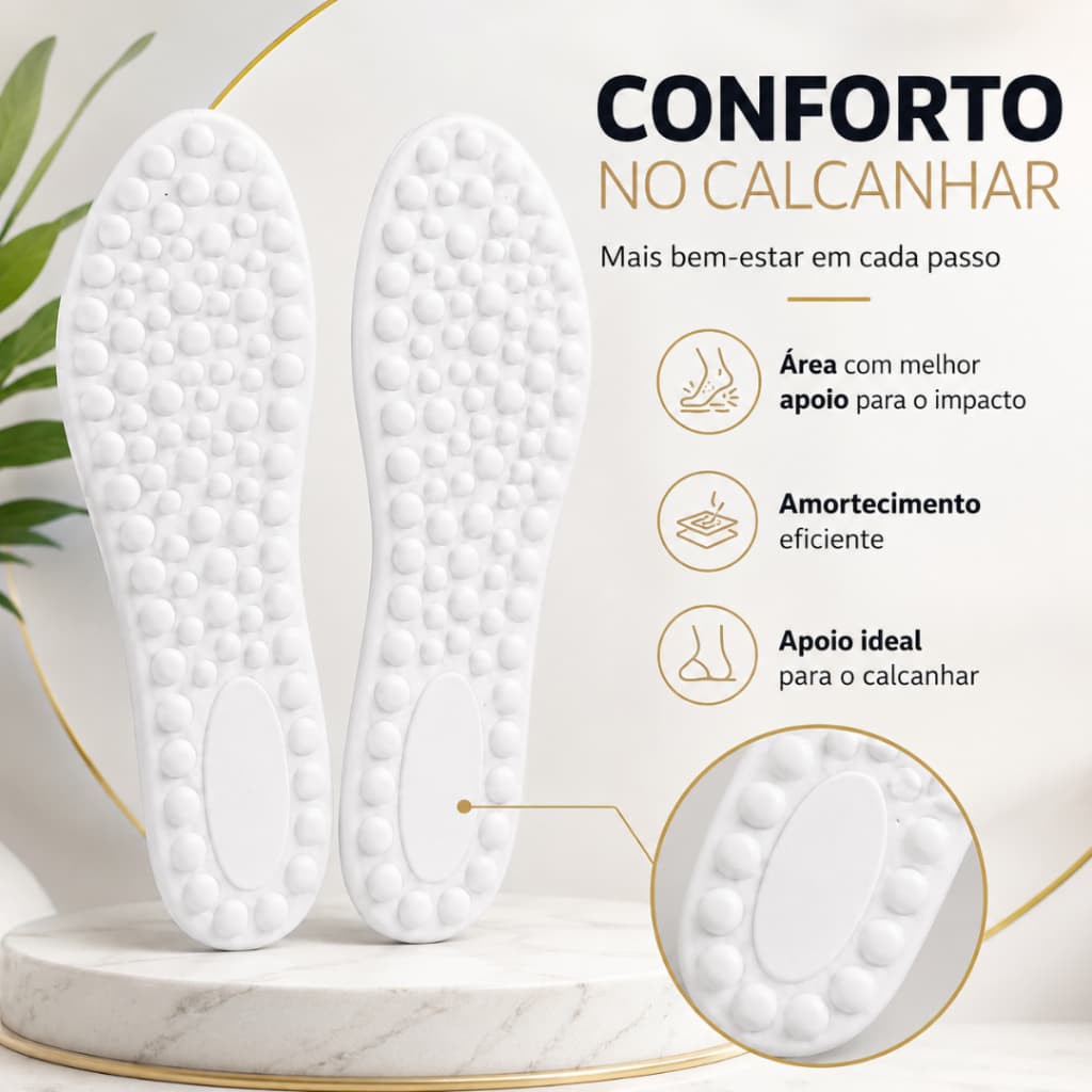 Palmilha Ortopédica Para Tênis Anatômica Confortável Para Esporão e Fascite Plantar Anti Impacto