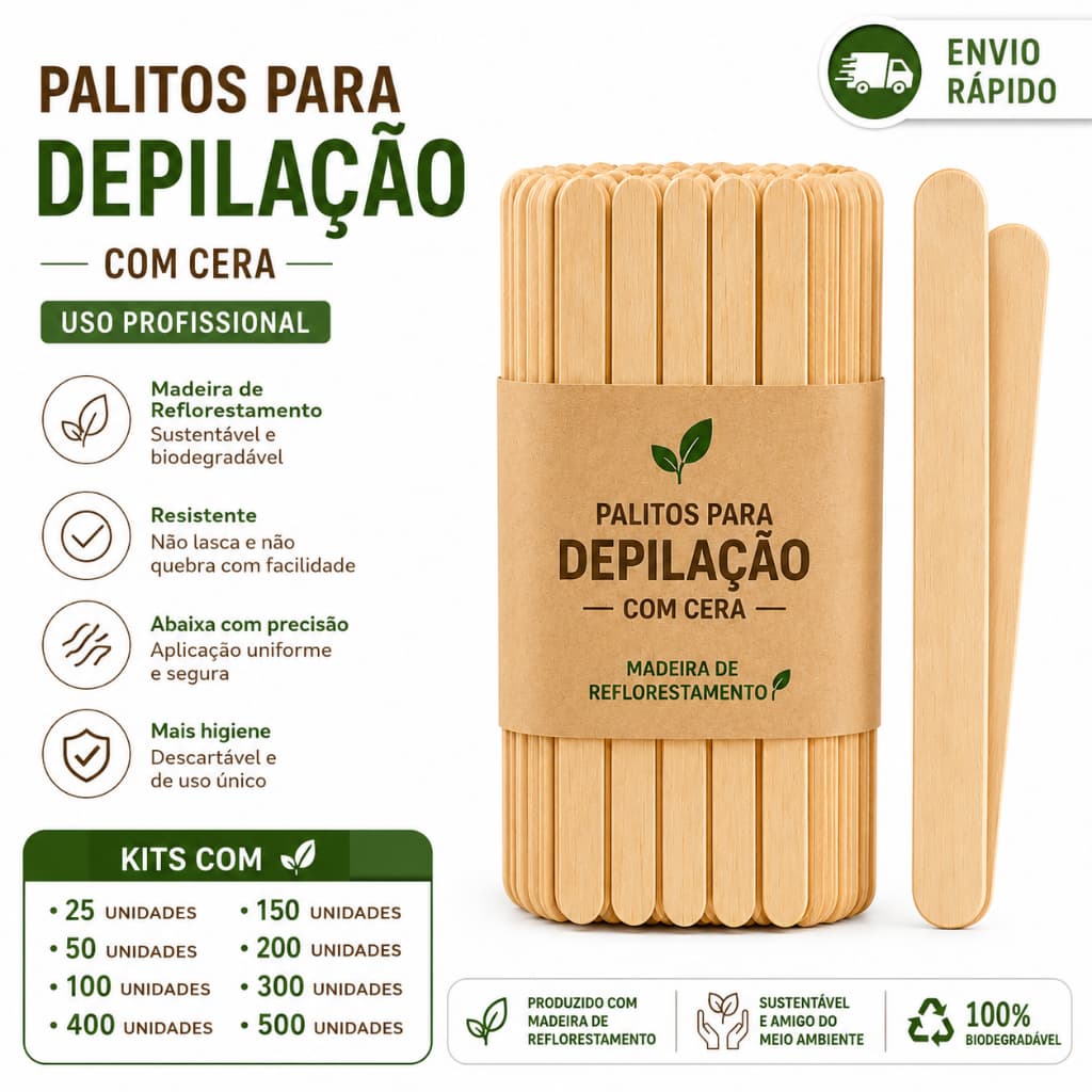Palito Abaixador De Língua Madeira Descartável